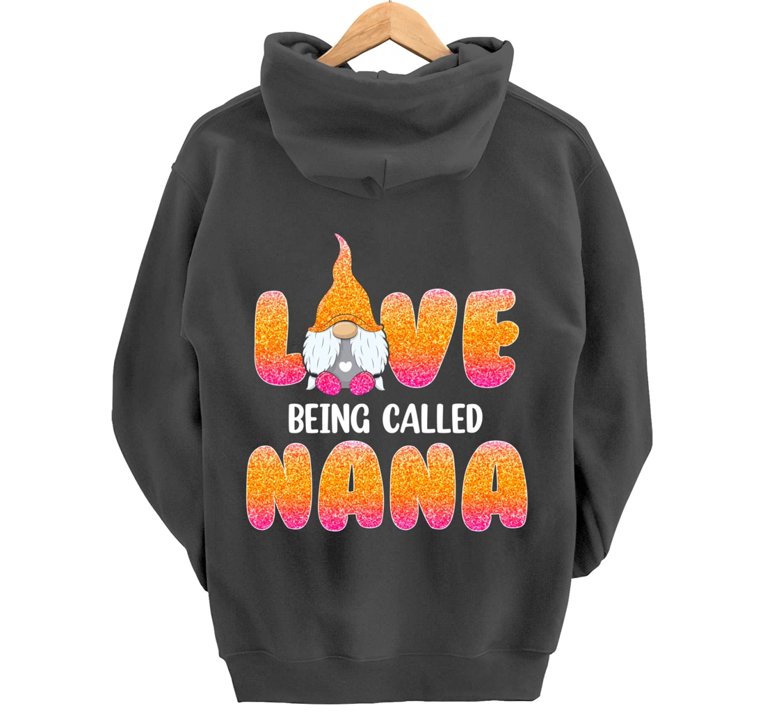 Funny Love Being Called Nana Gnome Valentine Day Matching Pullover Hoodie