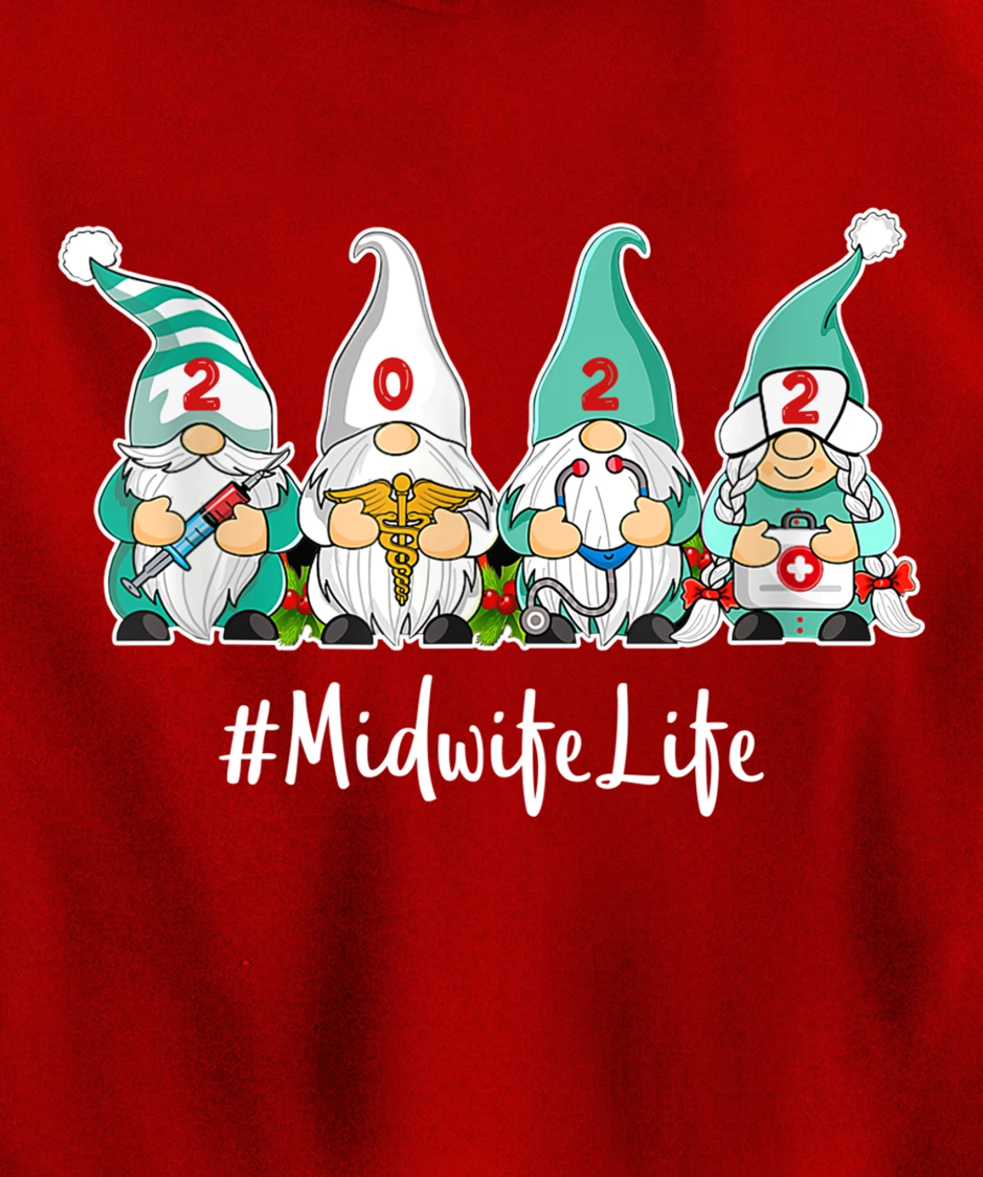 Hello 2022 Nurselife Nurse Life New YEAR MOMMY 2022 Midwife Pullover Hoodie