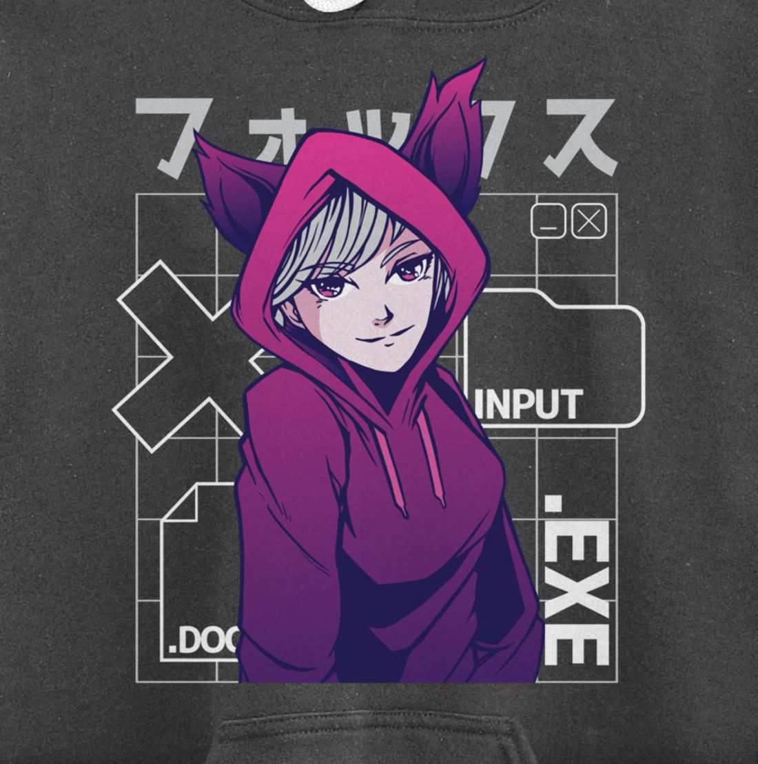 Otaku 90s Cute Anime Girl With Fox Ears Japan Culture Pullover Hoodie