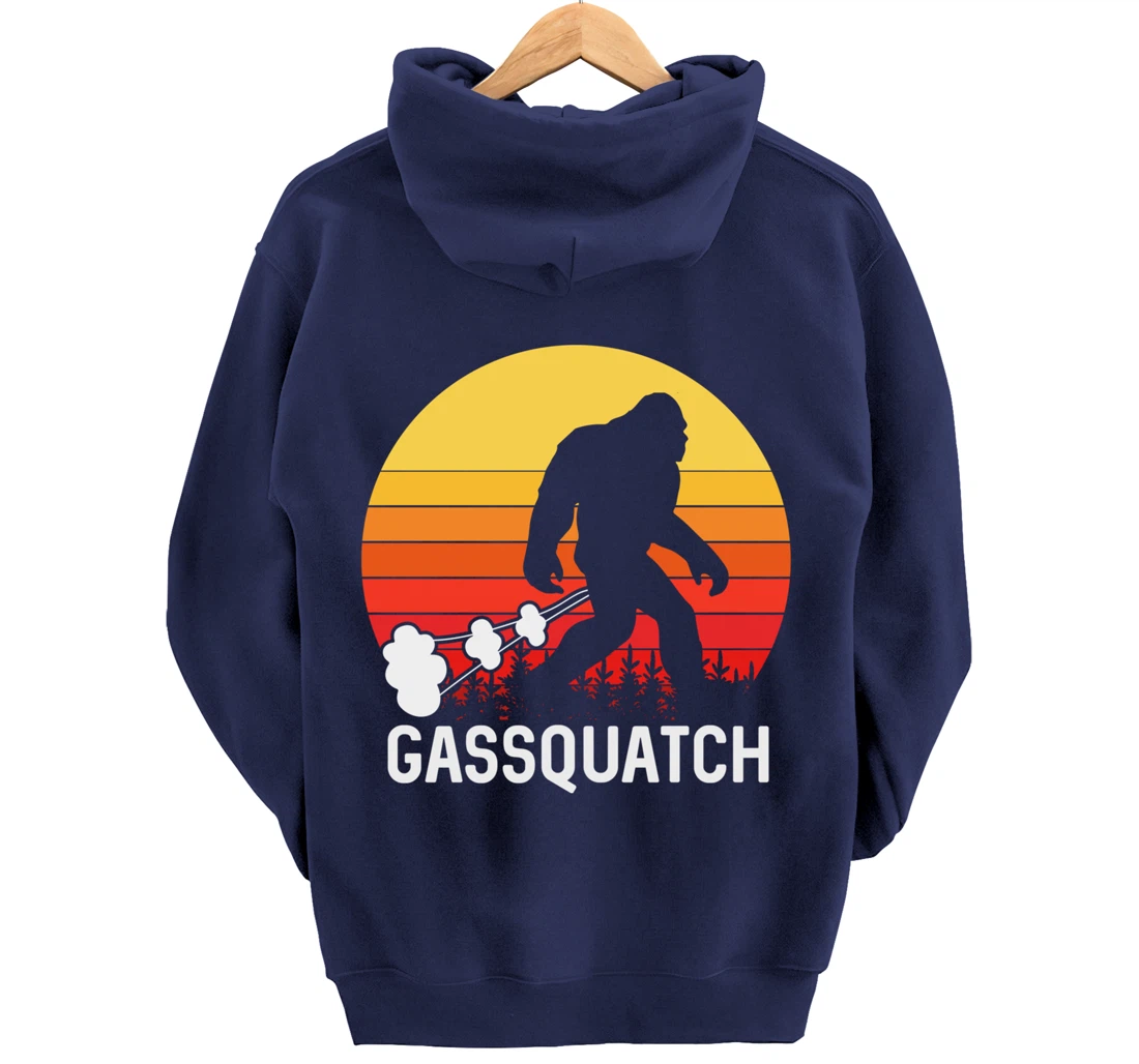 Gassquatch Bigfoot Sasquatch Funny Vintage Retro Pullover Hoodie