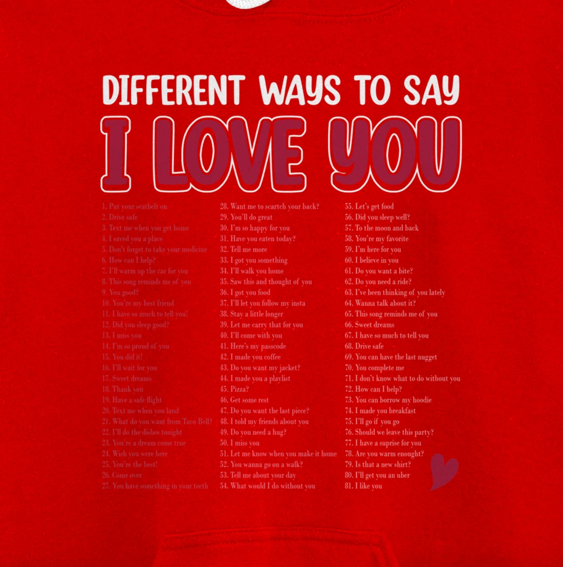 Different Ways To Say-I Love You Retro Hippie Valentine Pullover Hoodie