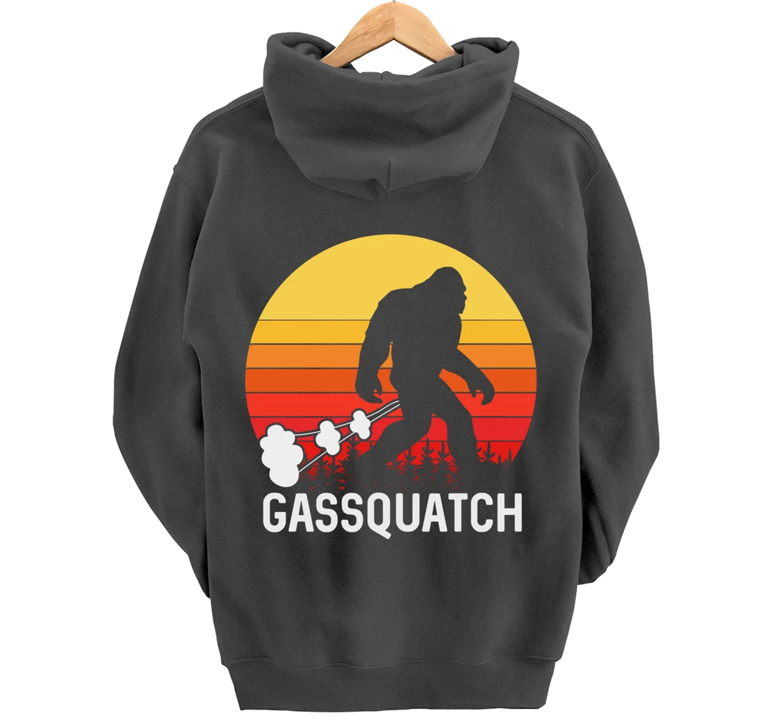 Gassquatch Bigfoot Sasquatch Funny Vintage Retro Pullover Hoodie