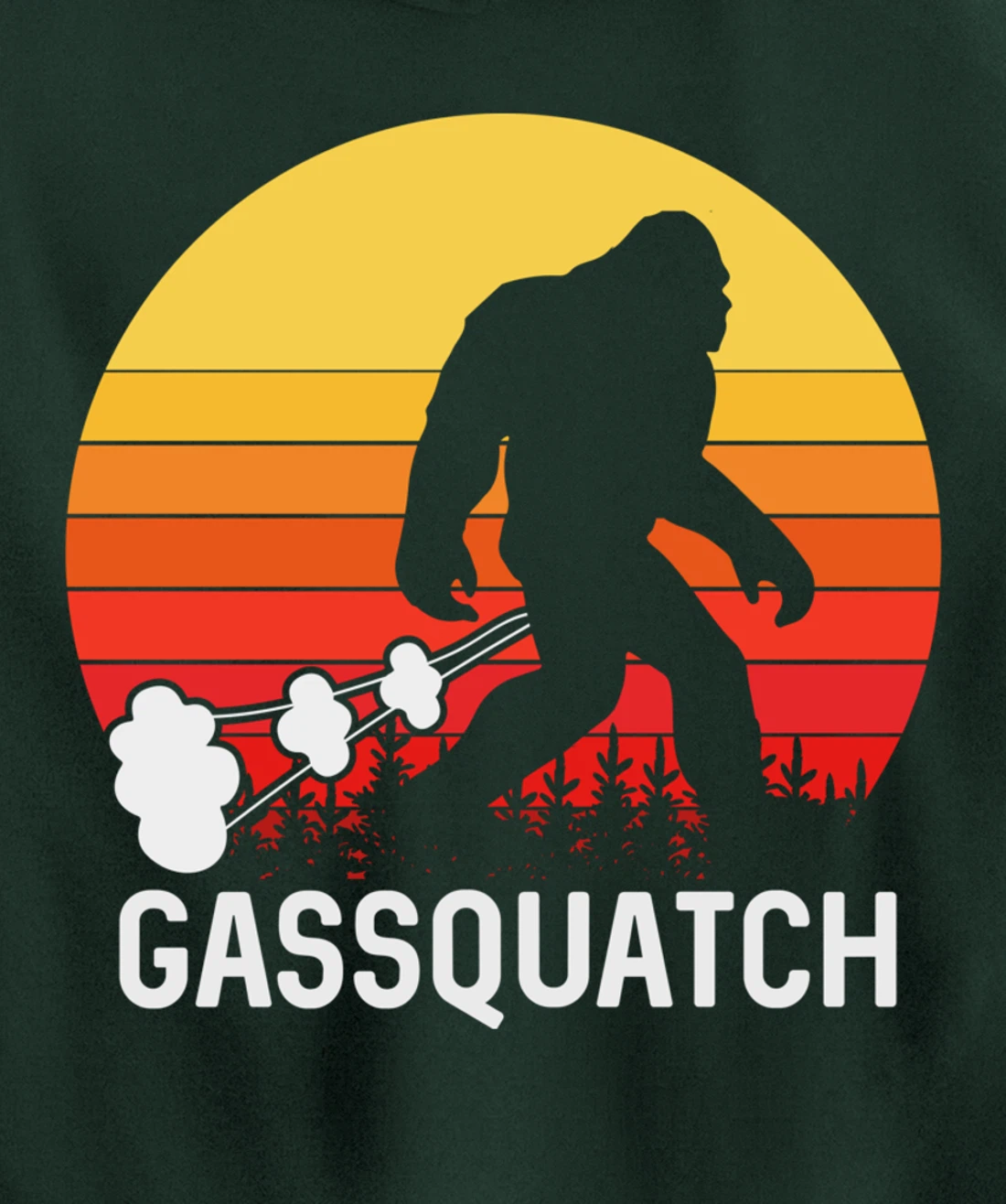 Gassquatch Bigfoot Sasquatch Funny Vintage Retro Pullover Hoodie