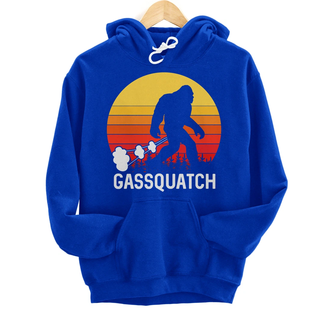 Gassquatch Bigfoot Sasquatch Funny Vintage Retro Pullover Hoodie