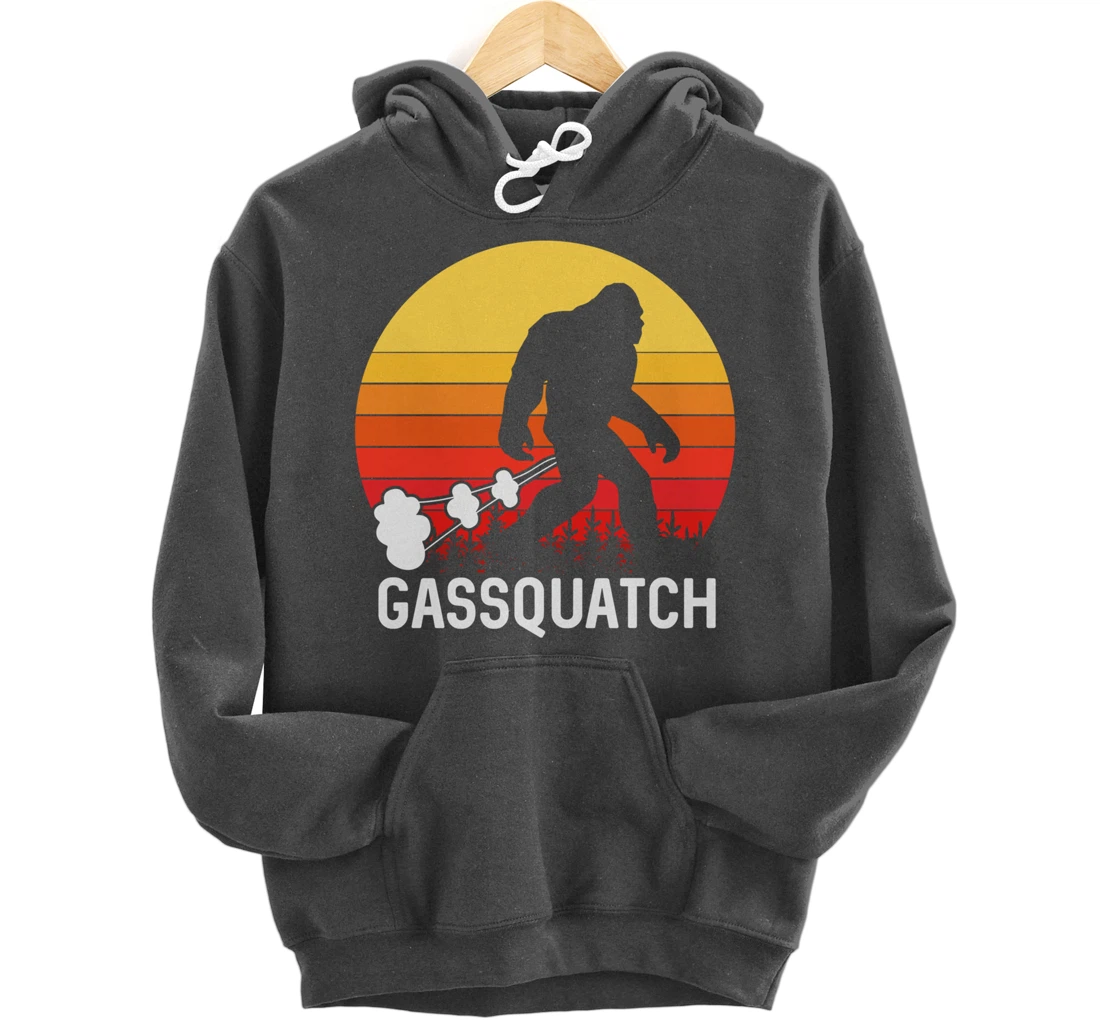 Gassquatch Bigfoot Sasquatch Funny Vintage Retro Pullover Hoodie