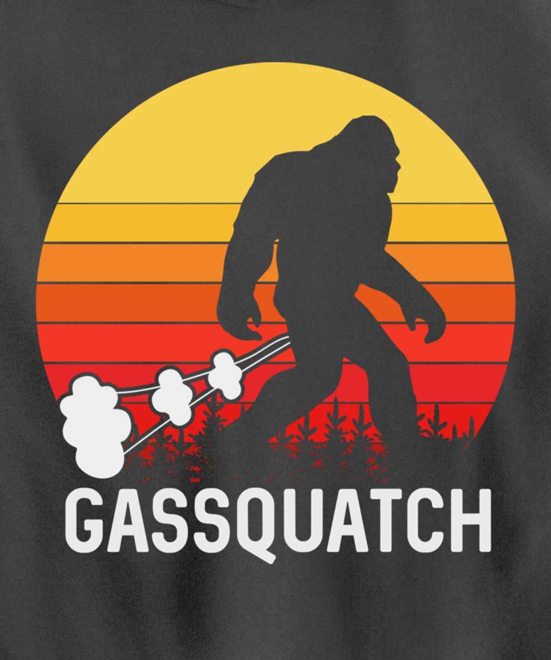 Gassquatch Bigfoot Sasquatch Funny Vintage Retro Pullover Hoodie