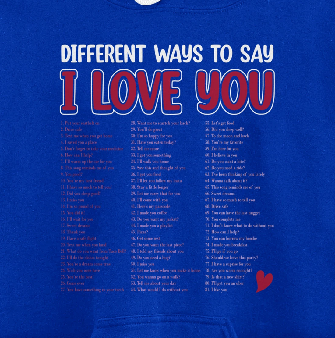Different Ways To Say-I Love You Retro Hippie Valentine Pullover Hoodie