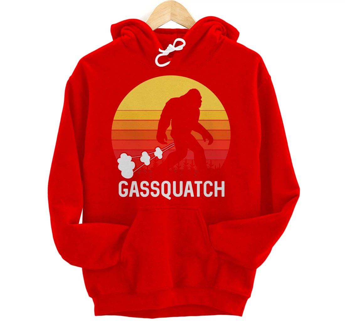 Gassquatch Bigfoot Sasquatch Funny Vintage Retro Pullover Hoodie