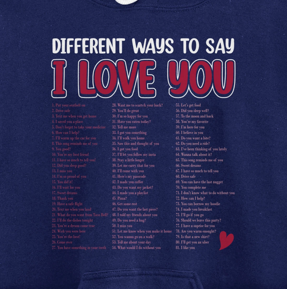 Different Ways To Say-I Love You Retro Hippie Valentine Pullover Hoodie