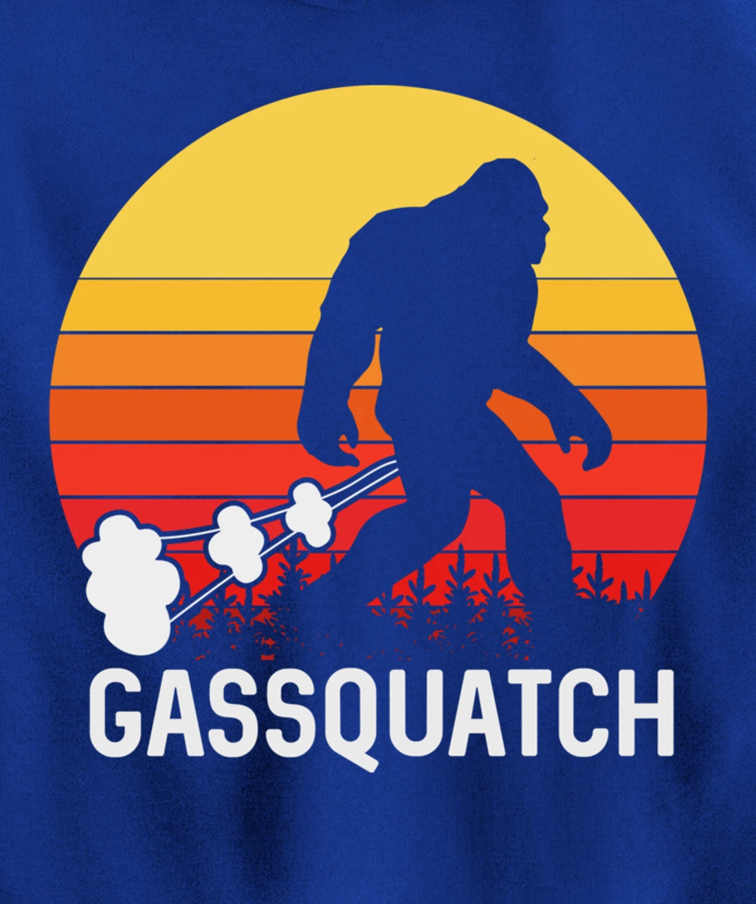 Gassquatch Bigfoot Sasquatch Funny Vintage Retro Pullover Hoodie