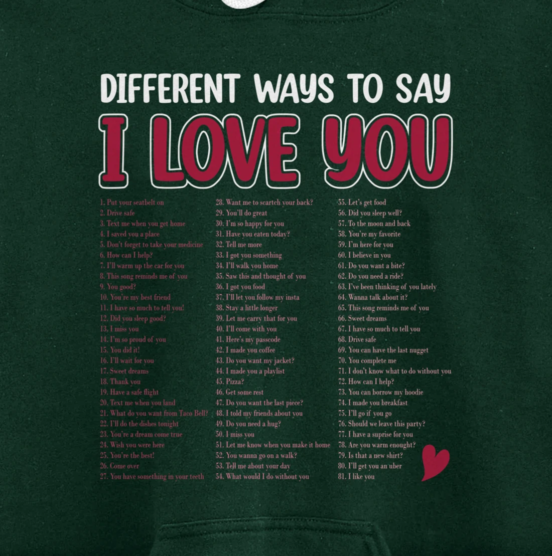 Different Ways To Say-I Love You Retro Hippie Valentine Pullover Hoodie