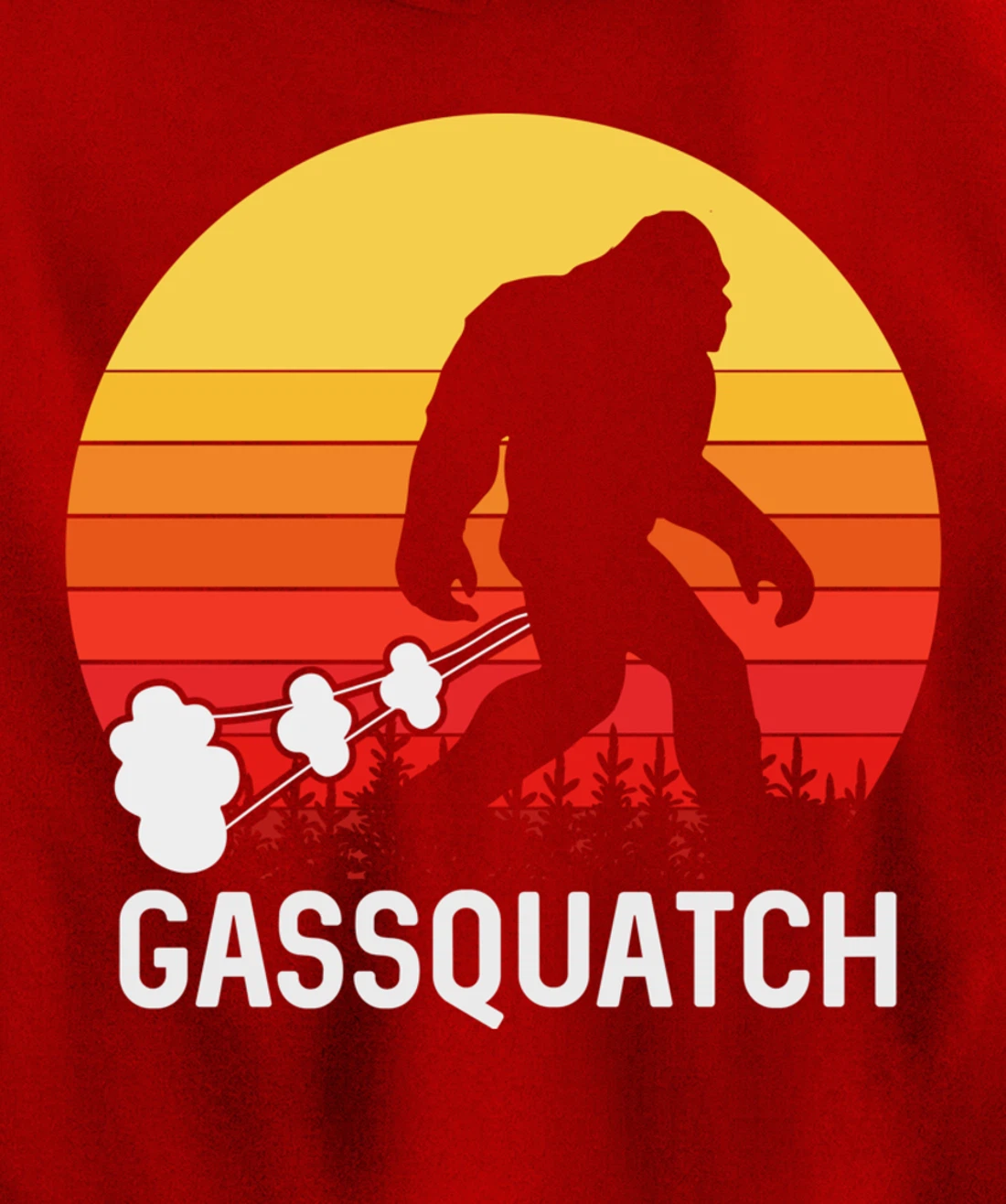 Gassquatch Bigfoot Sasquatch Funny Vintage Retro Pullover Hoodie