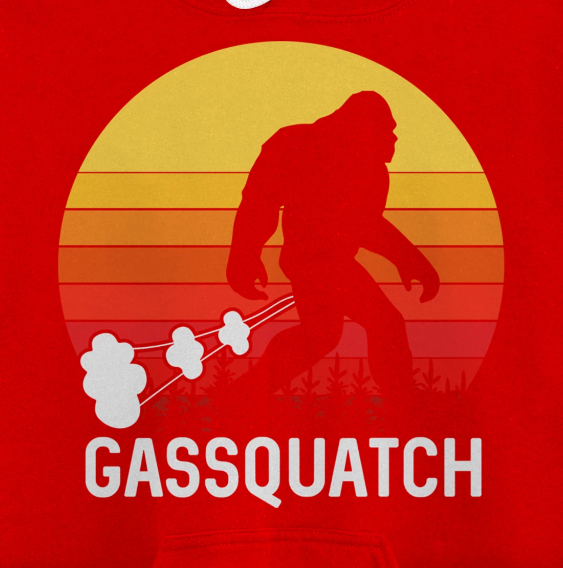 Gassquatch Bigfoot Sasquatch Funny Vintage Retro Pullover Hoodie