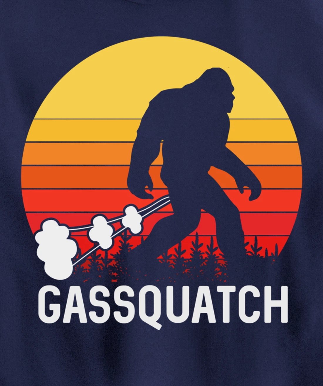 Gassquatch Bigfoot Sasquatch Funny Vintage Retro Pullover Hoodie