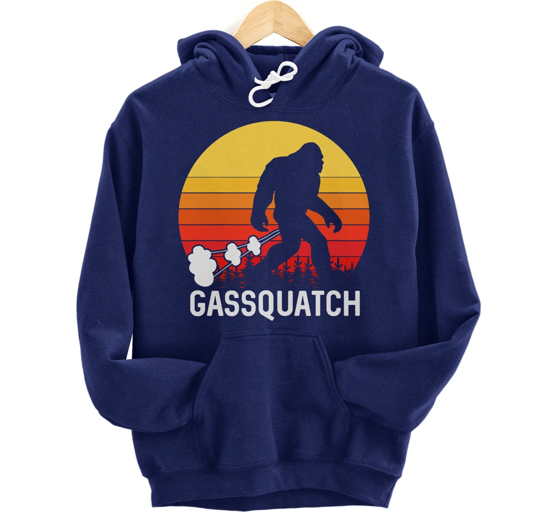 Gassquatch Bigfoot Sasquatch Funny Vintage Retro Pullover Hoodie