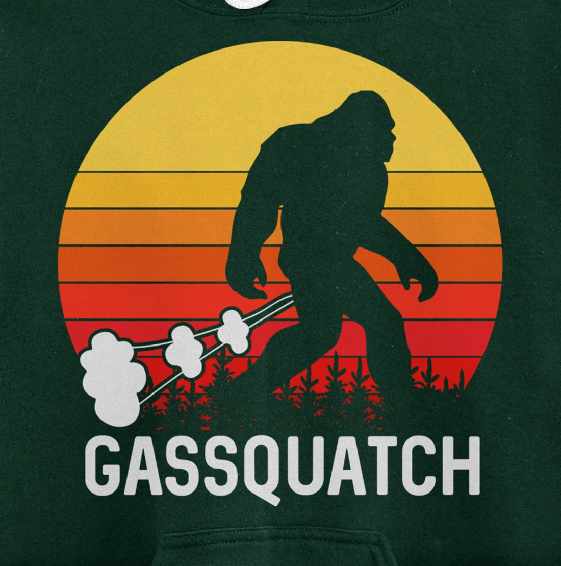 Gassquatch Bigfoot Sasquatch Funny Vintage Retro Pullover Hoodie