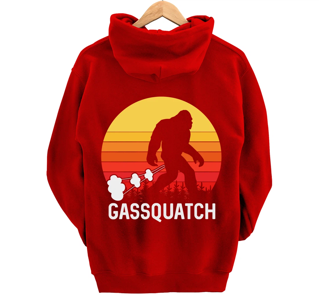 Gassquatch Bigfoot Sasquatch Funny Vintage Retro Pullover Hoodie