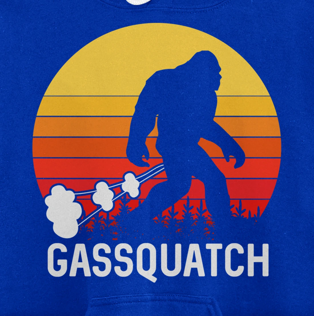 Gassquatch Bigfoot Sasquatch Funny Vintage Retro Pullover Hoodie