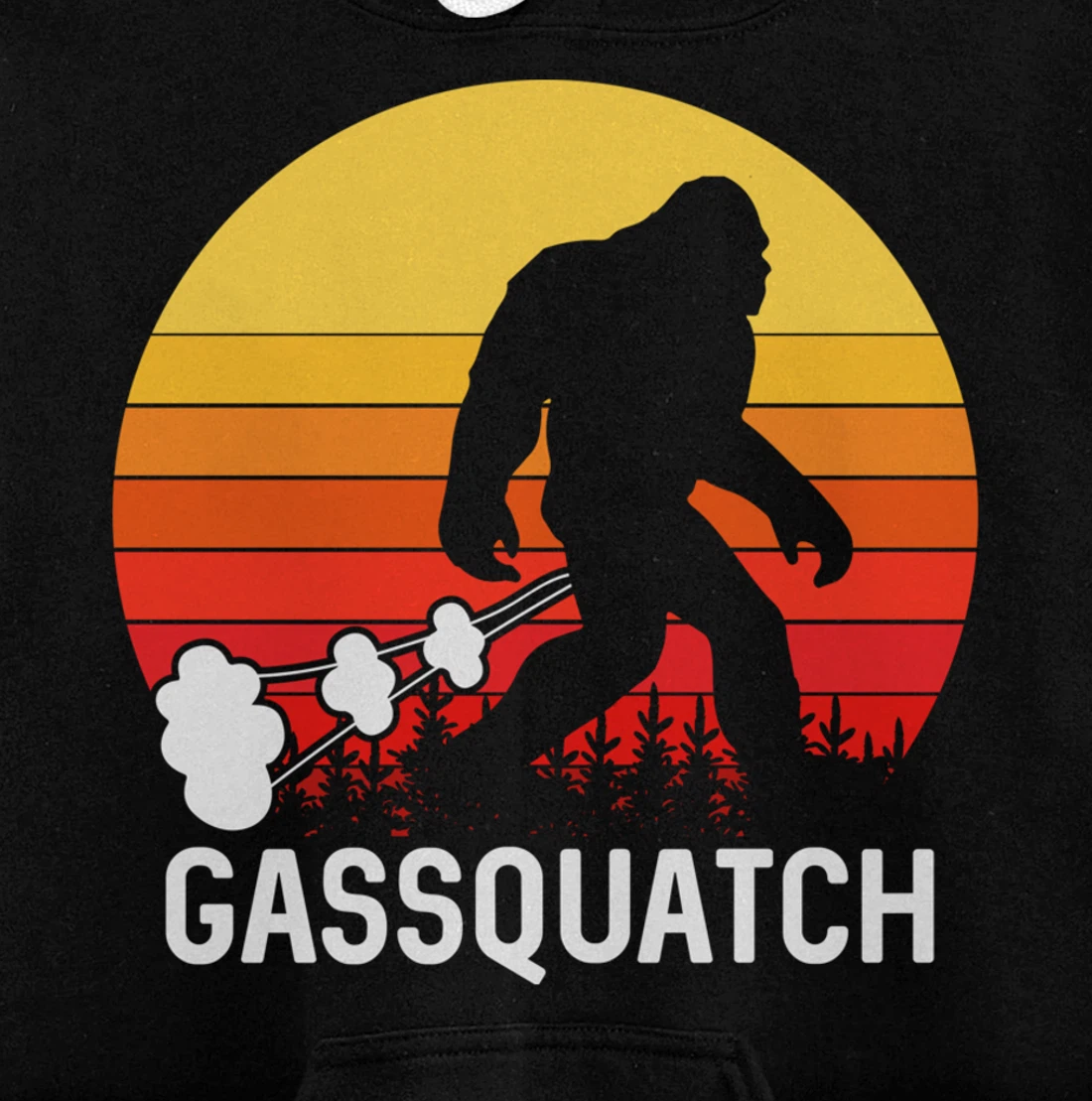 Gassquatch Bigfoot Sasquatch Funny Vintage Retro Pullover Hoodie