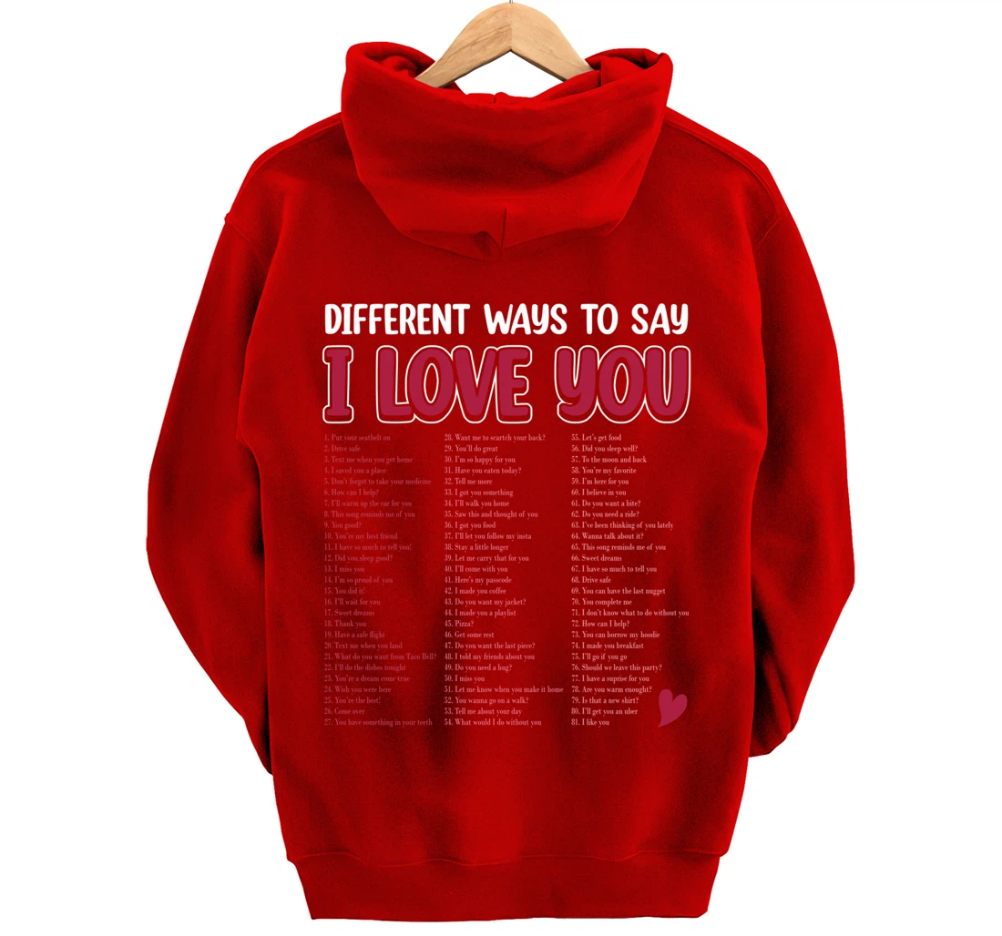 Different Ways To Say-I Love You Retro Hippie Valentine Pullover Hoodie