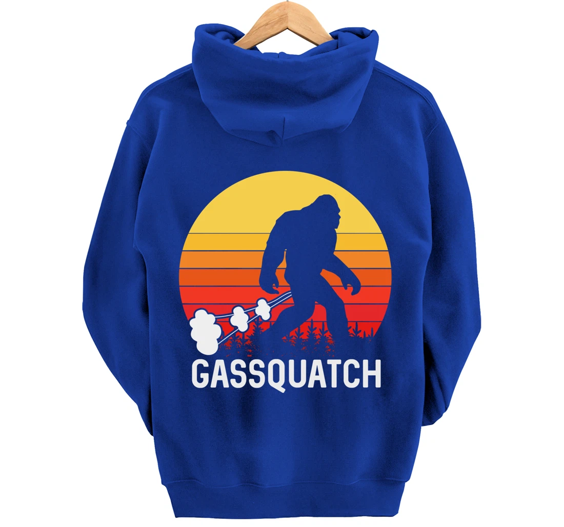Gassquatch Bigfoot Sasquatch Funny Vintage Retro Pullover Hoodie