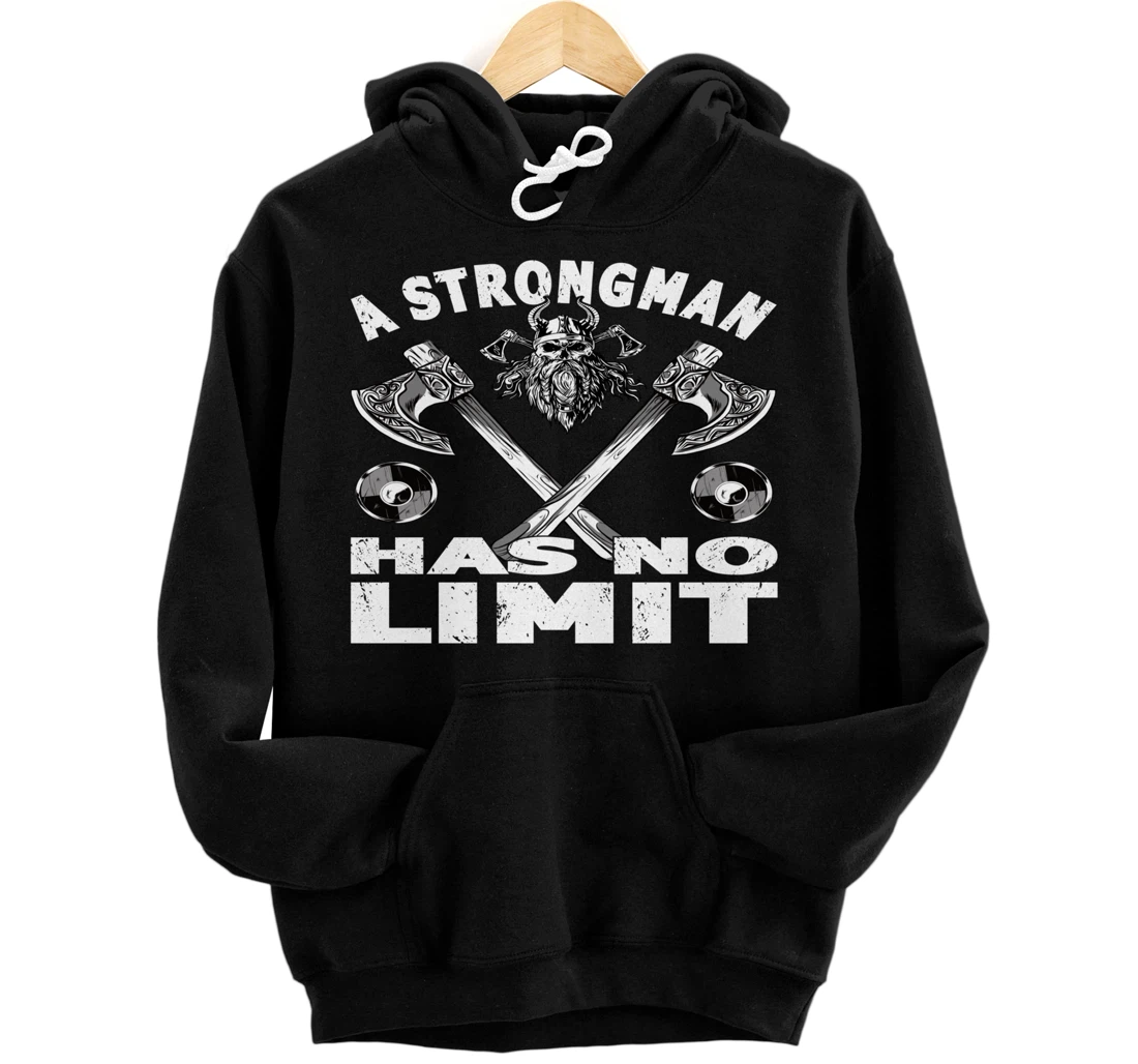 Strongman No Limit Gym Fitness Bodybuilding & Powerlifting Pullover Hoodie