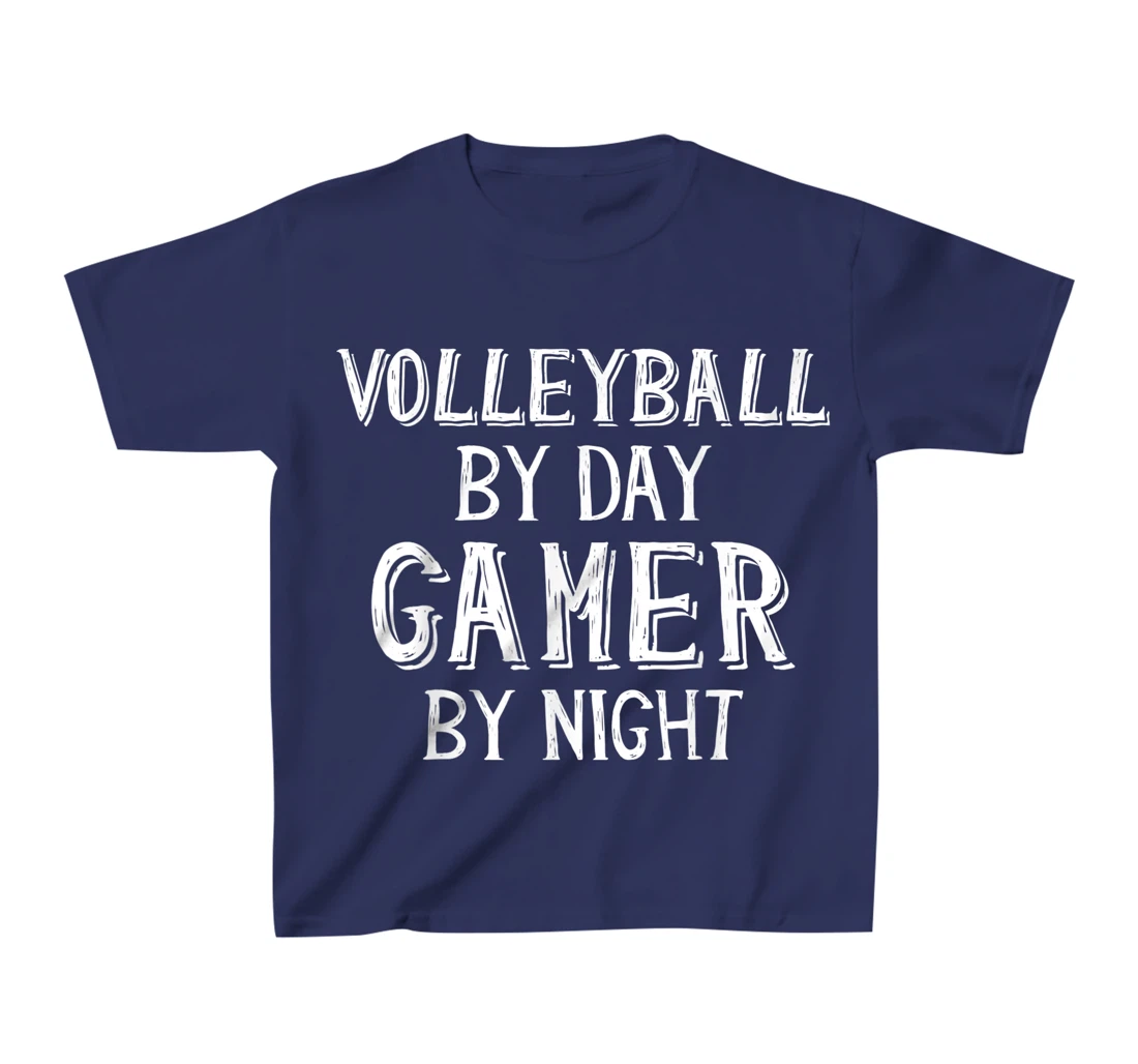Volleyball By Day Gamer By Night - Gamer Girl Volleyball T-Shirt, Kid T-Shirt and Women T-Shirt