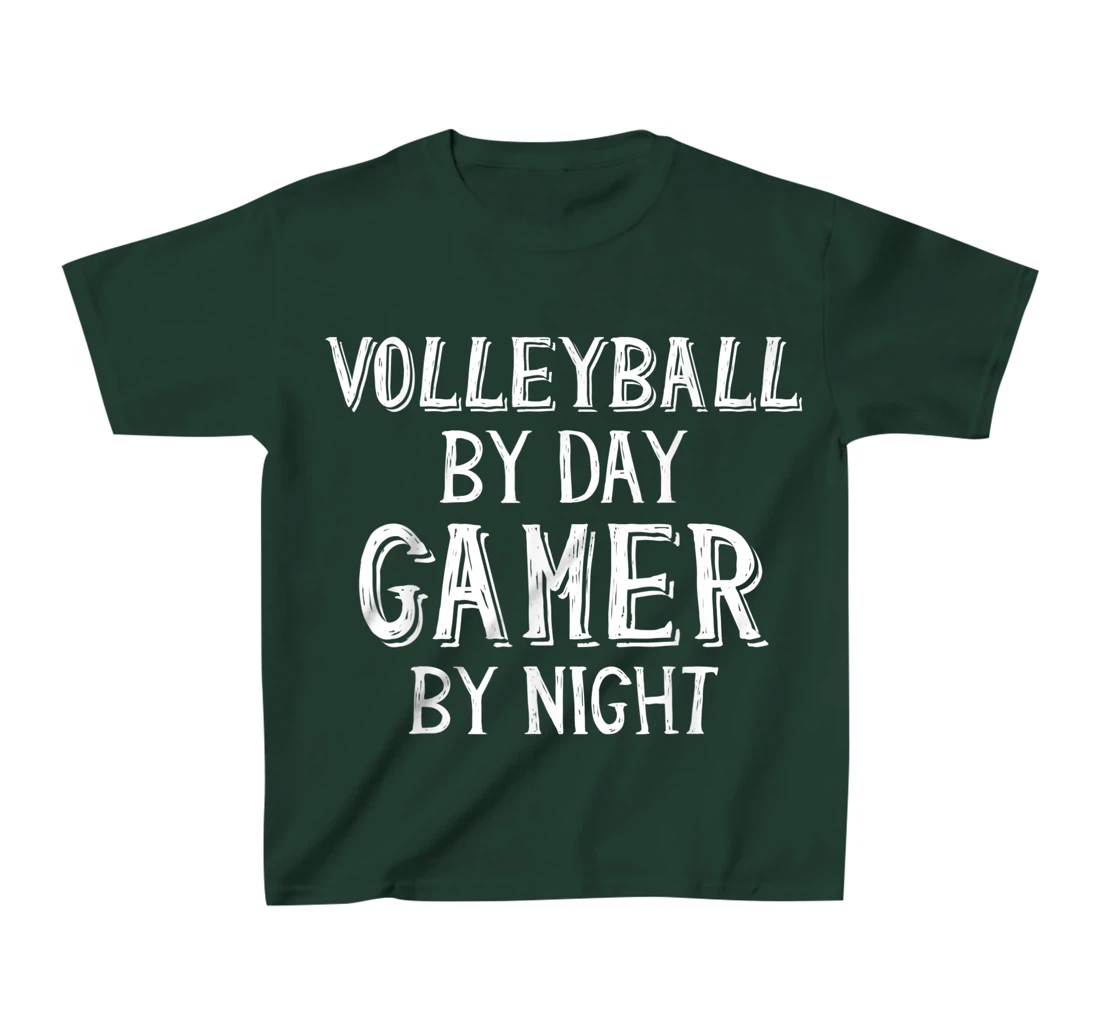 Volleyball By Day Gamer By Night - Gamer Girl Volleyball T-Shirt, Kid T-Shirt and Women T-Shirt