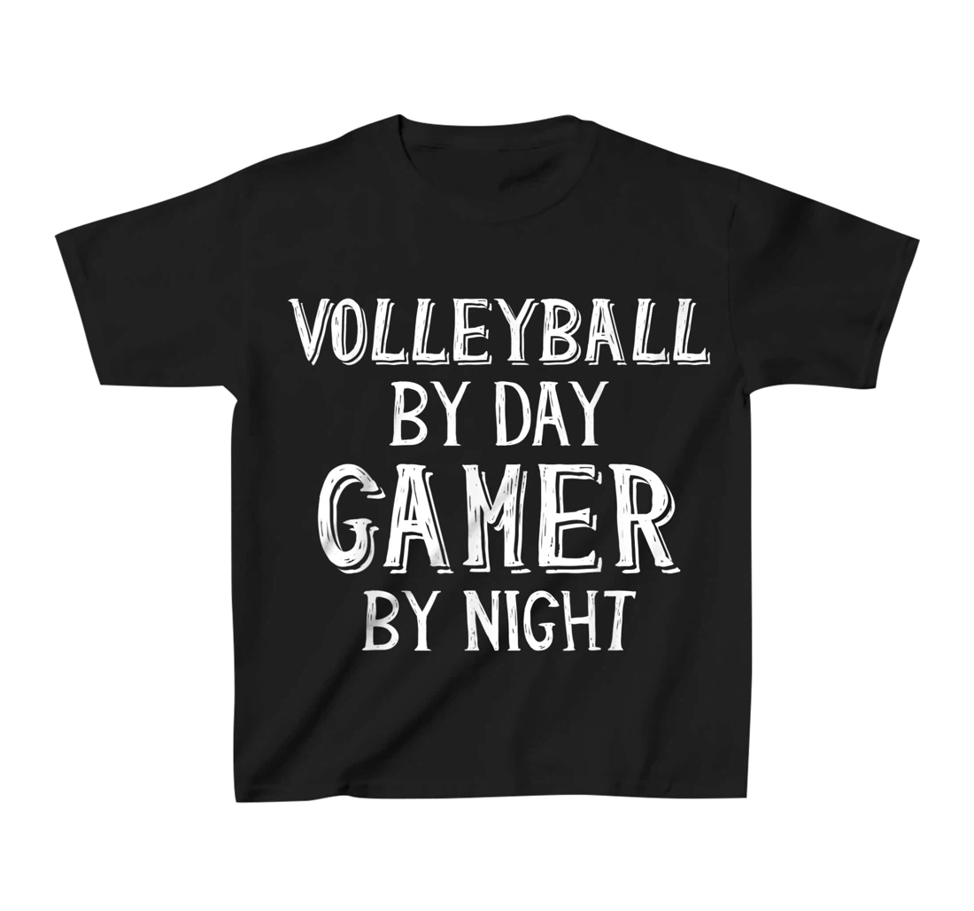 Volleyball By Day Gamer By Night - Gamer Girl Volleyball T-Shirt, Kid T-Shirt and Women T-Shirt