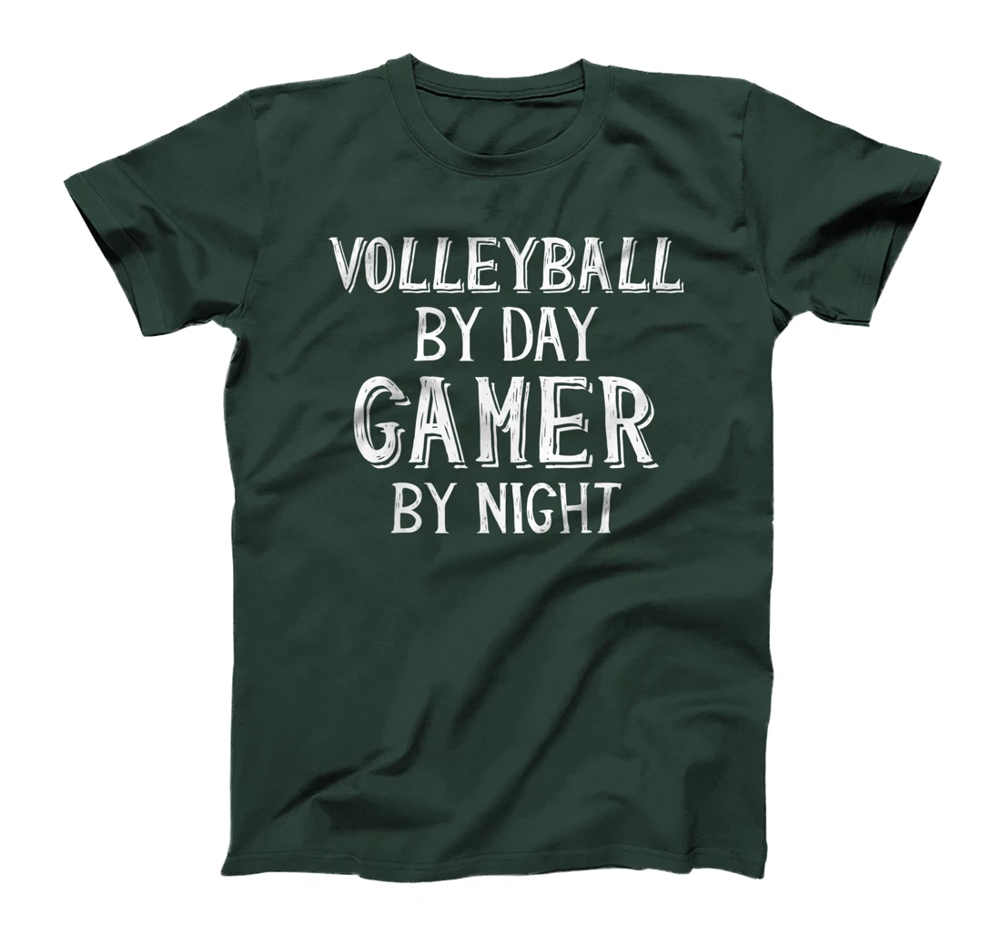 Volleyball By Day Gamer By Night - Gamer Girl Volleyball T-Shirt, Kid T-Shirt and Women T-Shirt