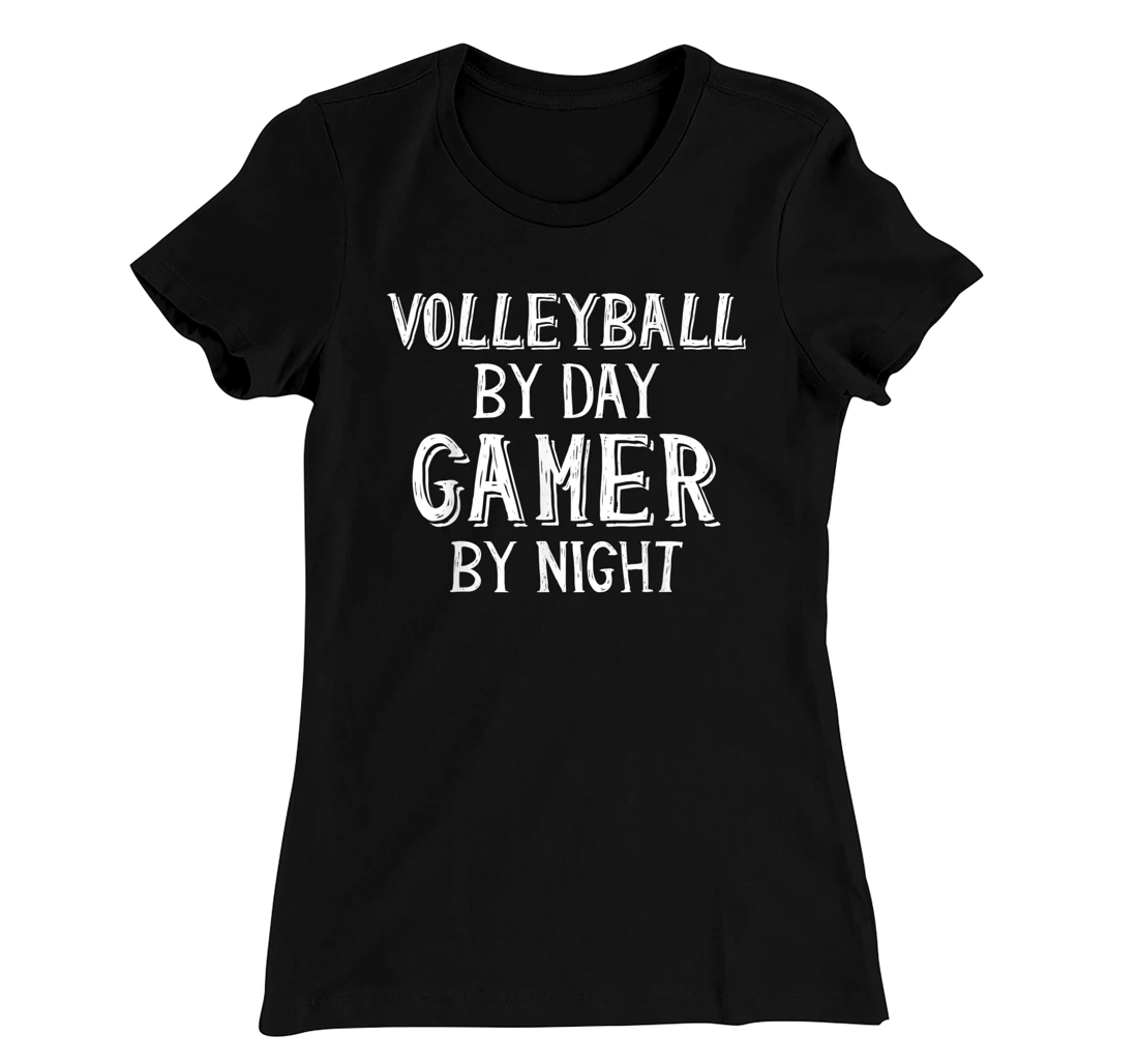 Volleyball By Day Gamer By Night - Gamer Girl Volleyball T-Shirt, Kid T-Shirt and Women T-Shirt