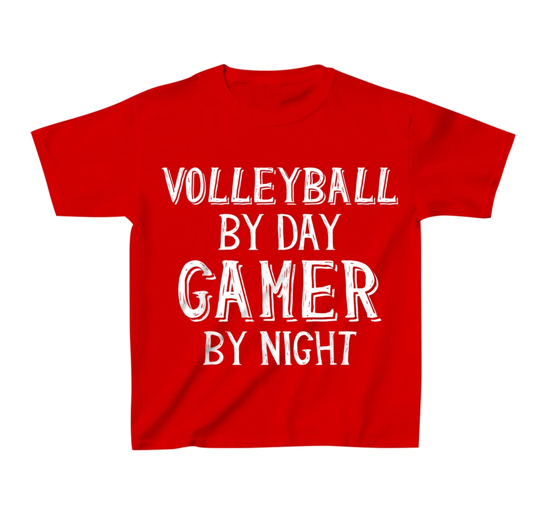 Volleyball By Day Gamer By Night - Gamer Girl Volleyball T-Shirt, Kid T-Shirt and Women T-Shirt
