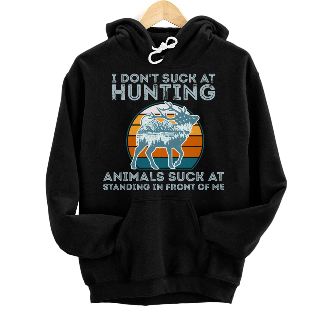 Hunting Animal Retro Vintage Deer Hunting Pullover Hoodie