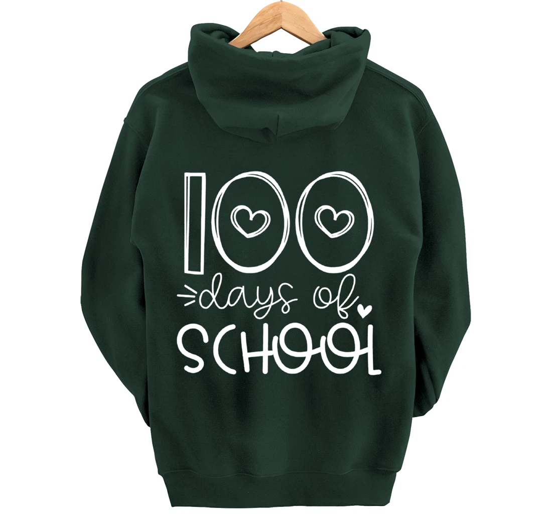 100 Days of grade School Happy 100th day Brighter Pullover Hoodie