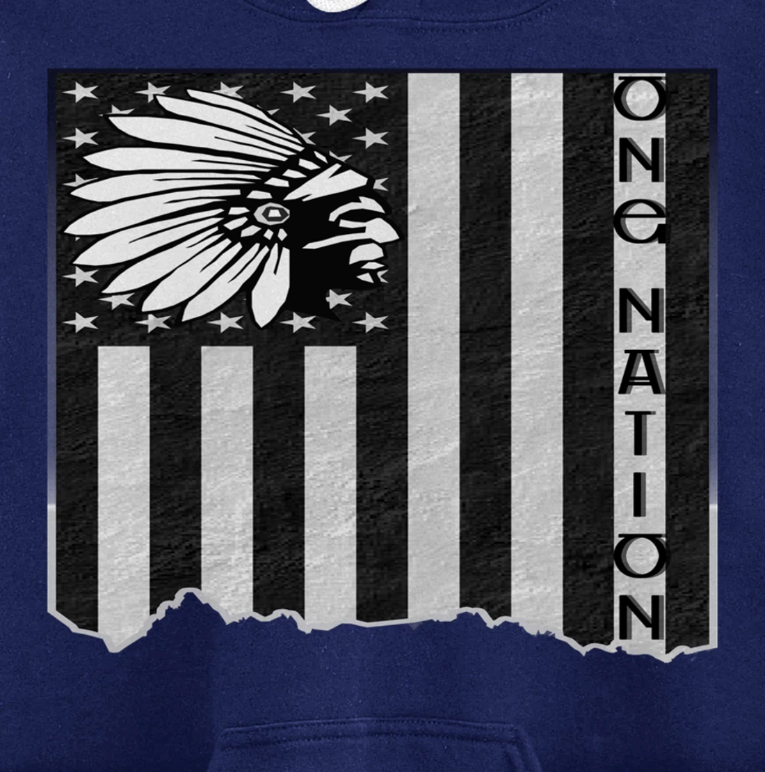 ONE NATION FLAG US | Indigenous | Native American Headdress Pullover Hoodie