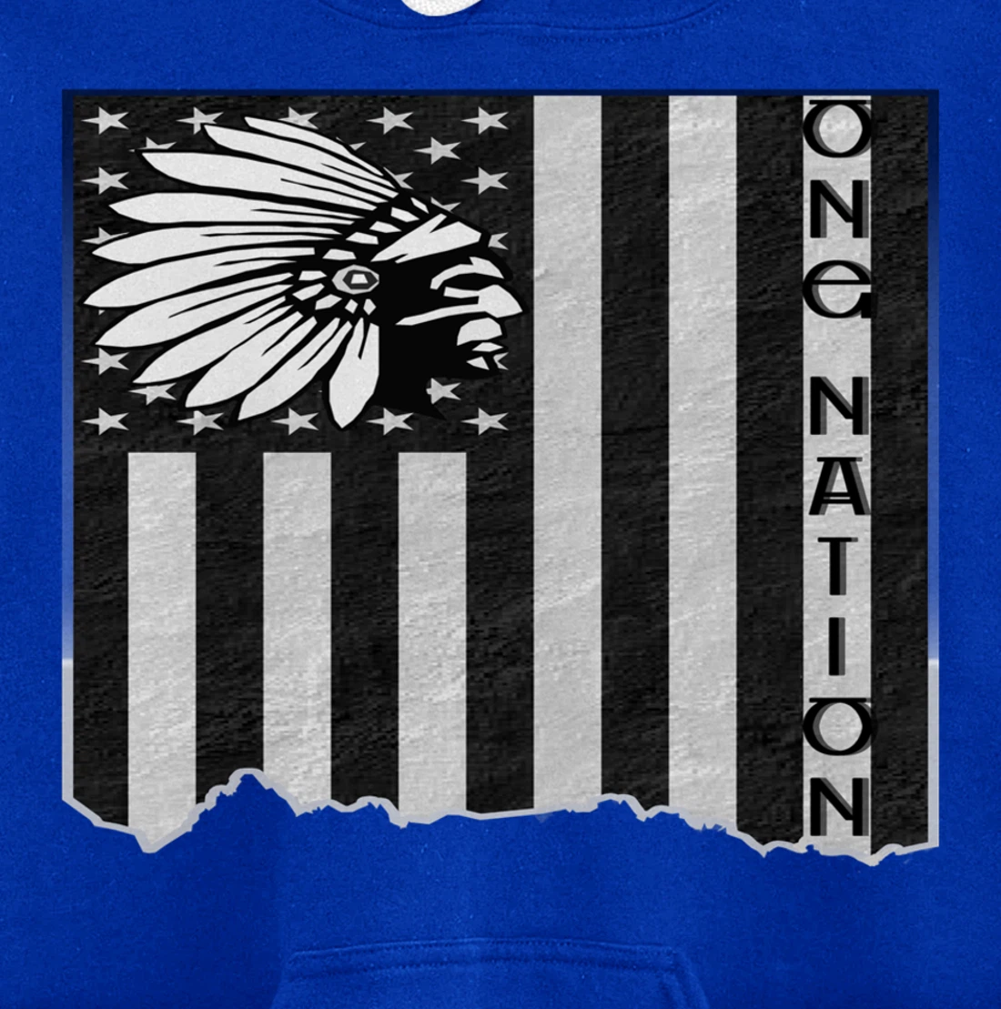 ONE NATION FLAG US | Indigenous | Native American Headdress Pullover Hoodie