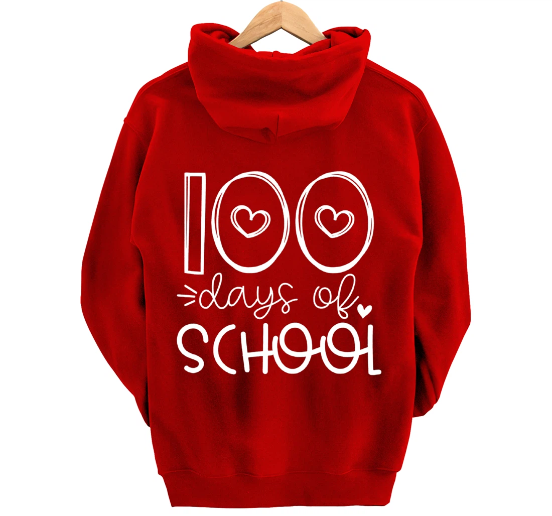 100 Days of grade School Happy 100th day Brighter Pullover Hoodie
