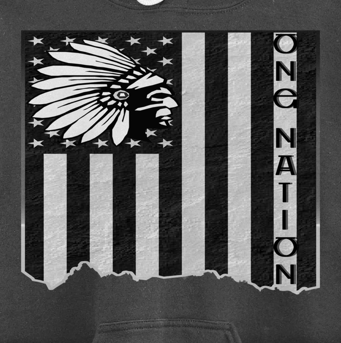 ONE NATION FLAG US | Indigenous | Native American Headdress Pullover Hoodie