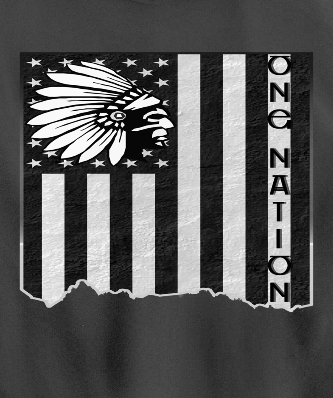 ONE NATION FLAG US | Indigenous | Native American Headdress Pullover Hoodie