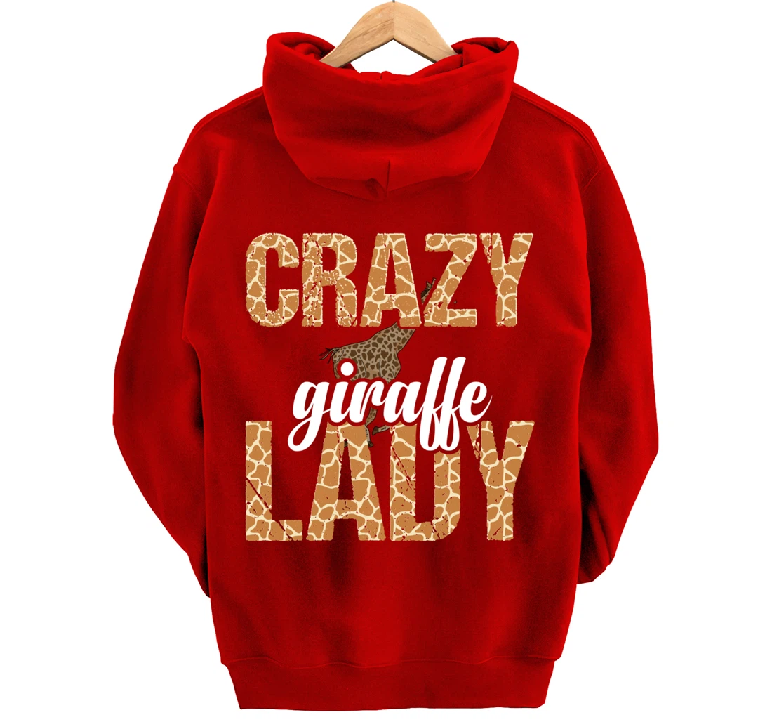 Africa Safari Animal Lover Women Giraffe Crazy Giraffe Lady Pullover Hoodie