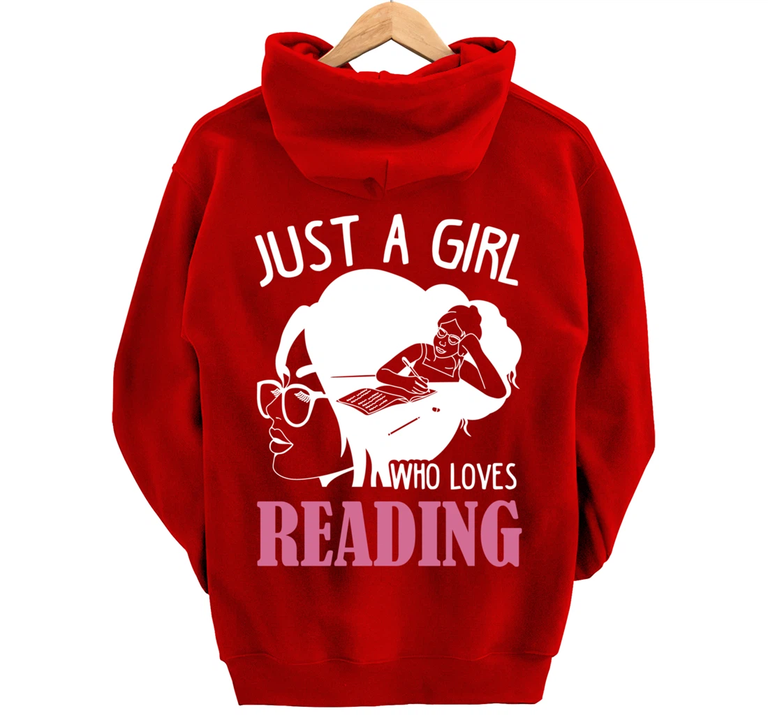 Reader Reading Lover Design For Bookworm Girls Book Reading Pullover Hoodie