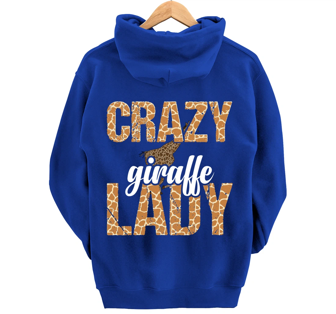 Africa Safari Animal Lover Women Giraffe Crazy Giraffe Lady Pullover Hoodie