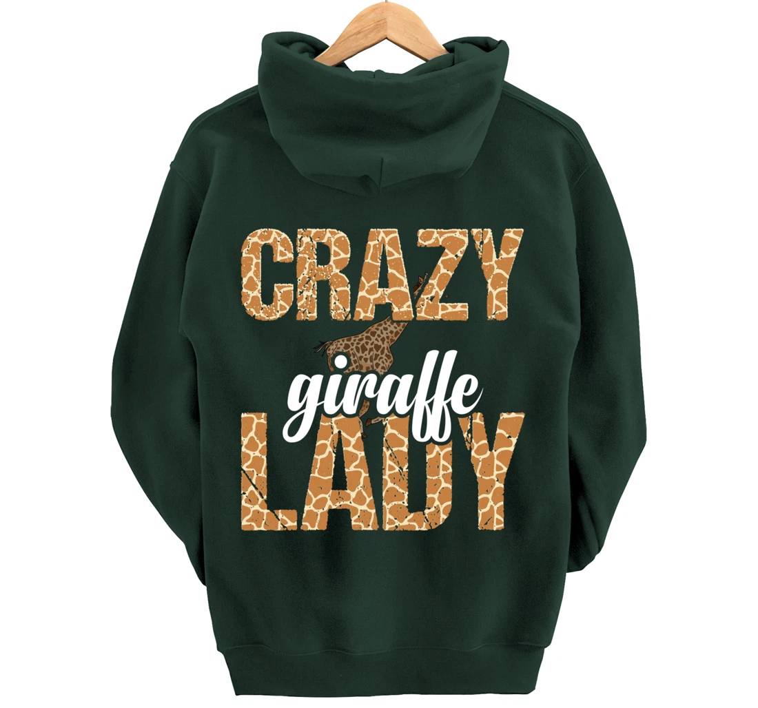 Africa Safari Animal Lover Women Giraffe Crazy Giraffe Lady Pullover Hoodie
