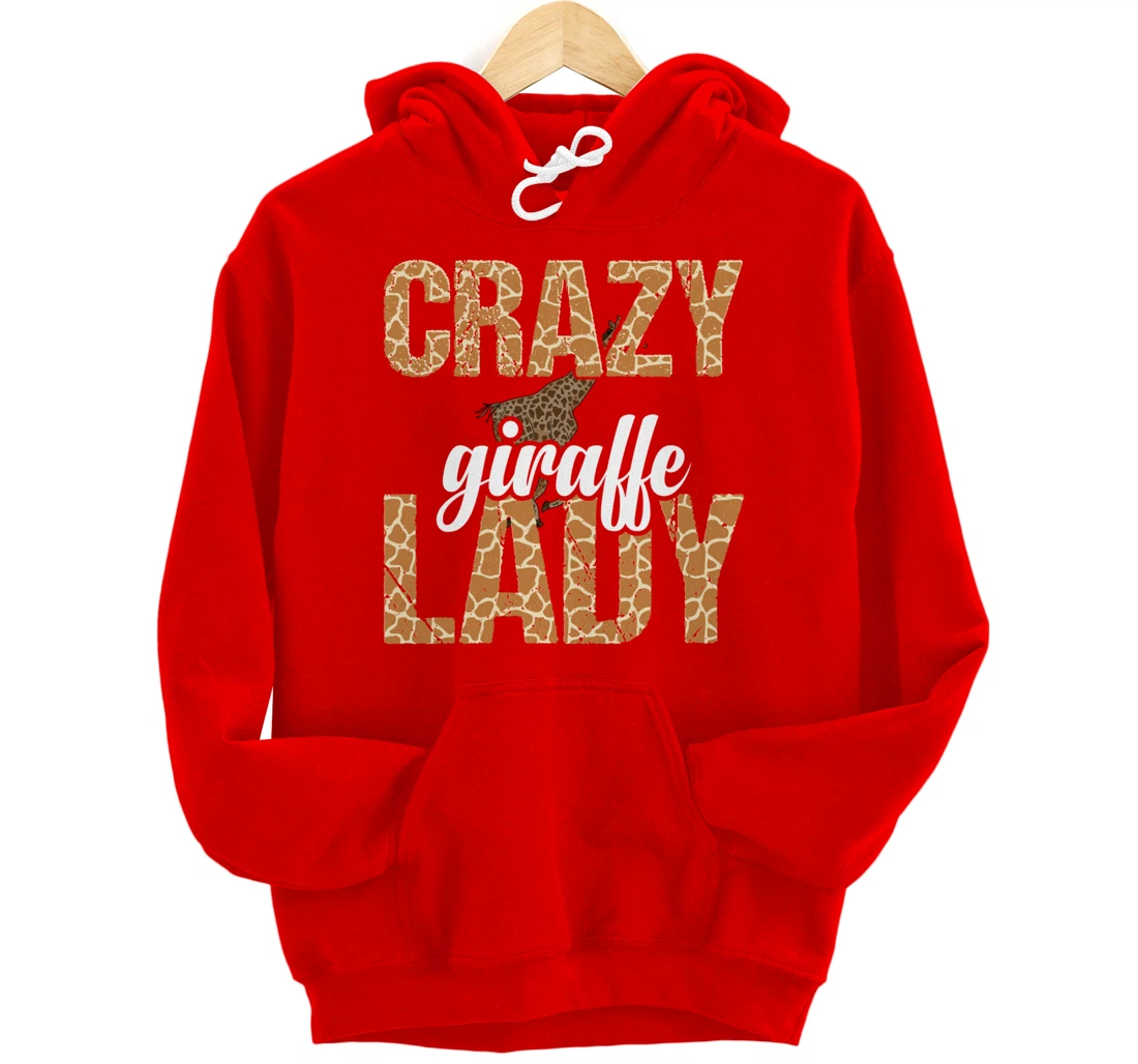 Africa Safari Animal Lover Women Giraffe Crazy Giraffe Lady Pullover Hoodie