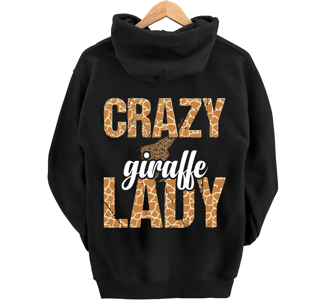 Africa Safari Animal Lover Women Giraffe Crazy Giraffe Lady Pullover Hoodie