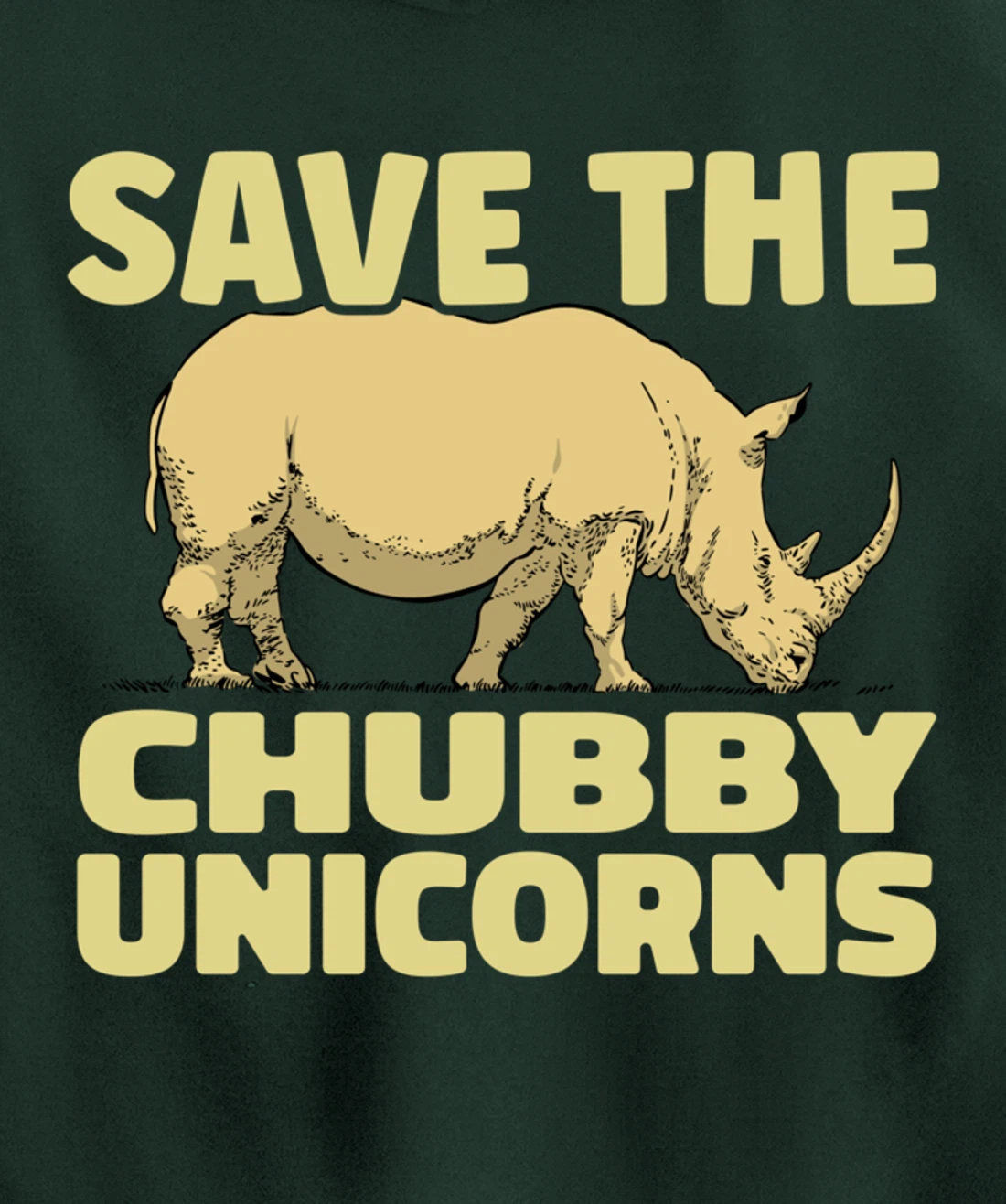 Save The Chubby Unicorns Funny Rhino Animal Rhinoceros Pullover Hoodie