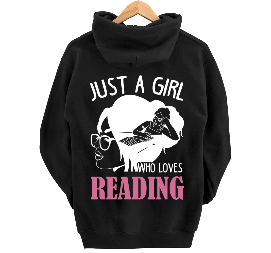 Reader Reading Lover Design For Bookworm Girls Book Reading Pullover Hoodie