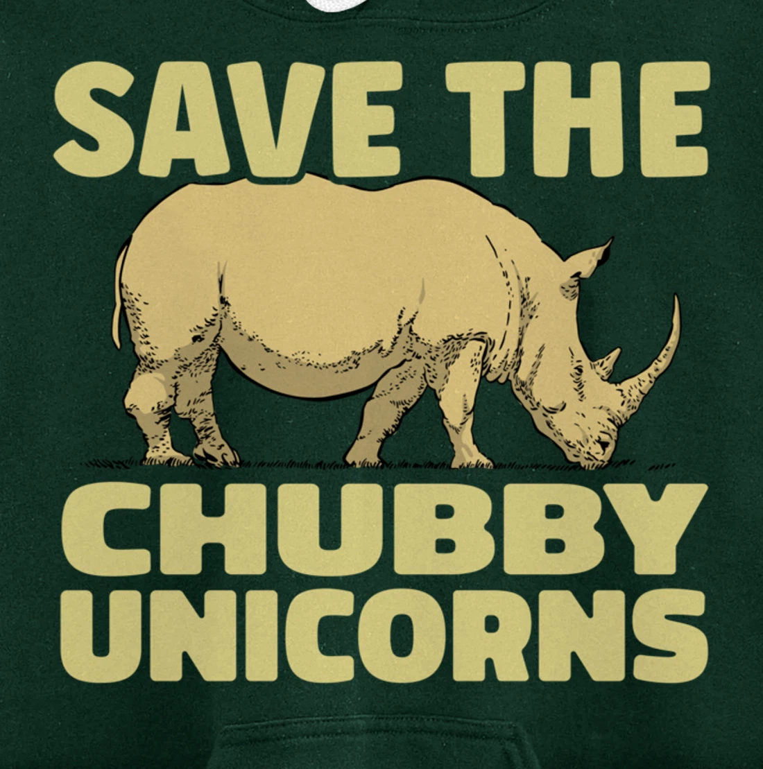 Save The Chubby Unicorns Funny Rhino Animal Rhinoceros Pullover Hoodie