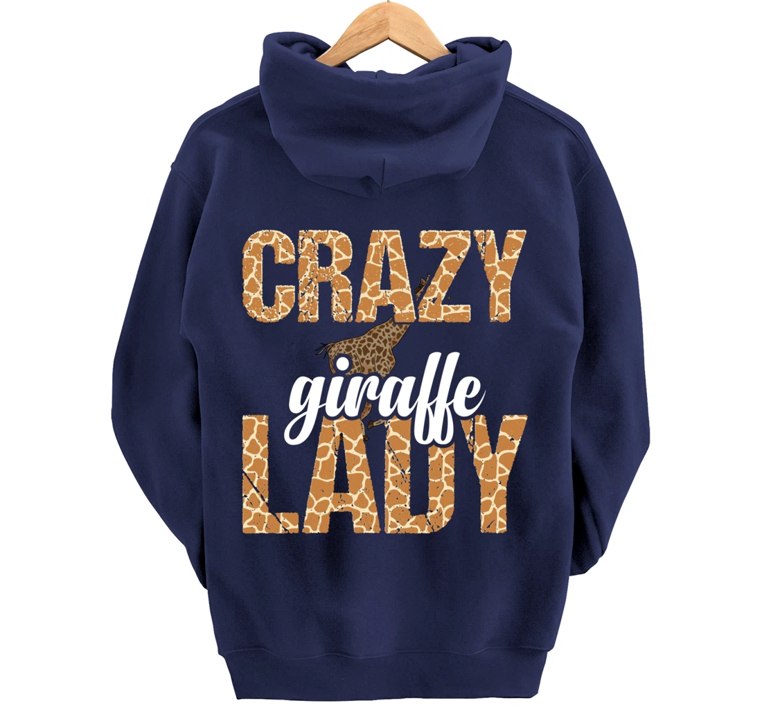 Africa Safari Animal Lover Women Giraffe Crazy Giraffe Lady Pullover Hoodie