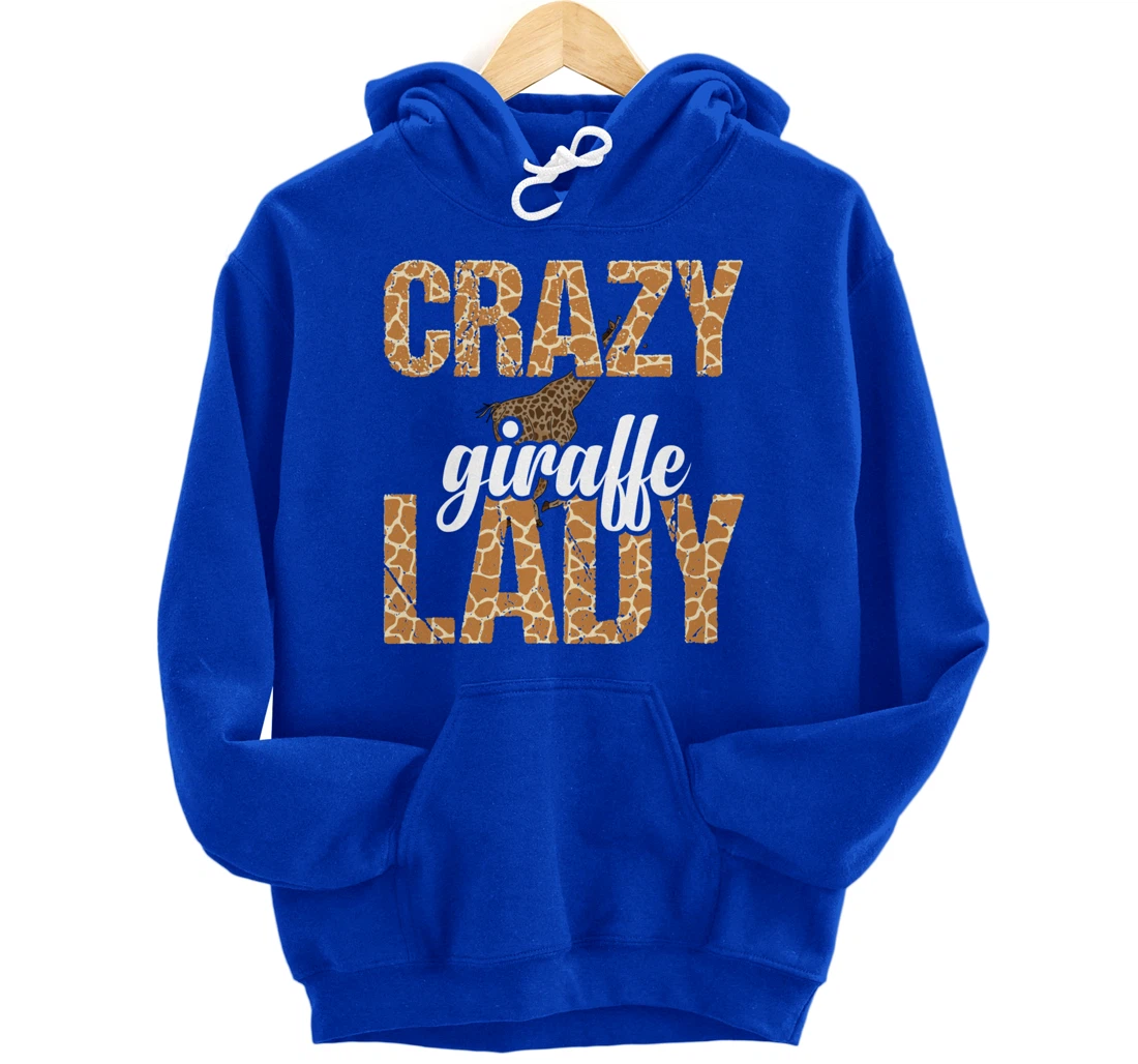Africa Safari Animal Lover Women Giraffe Crazy Giraffe Lady Pullover Hoodie